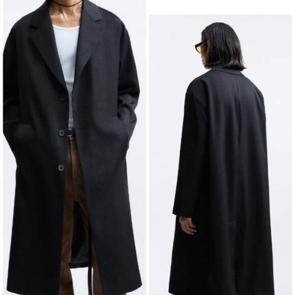 ZARA MAN 100% WOOL COAT LIMITED EDITION AW '23 SIZE L NEW WITH TAGS $229 - Picture 3 of 12